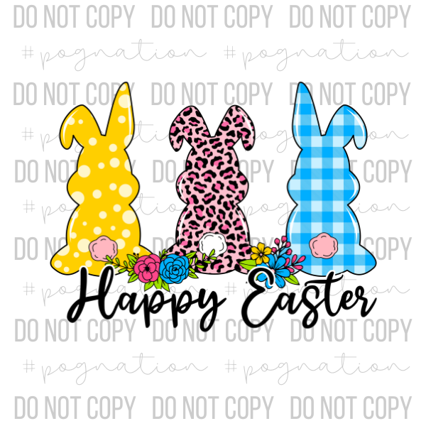 Easter Bunny Butts Decal Peachy Olive Glitters