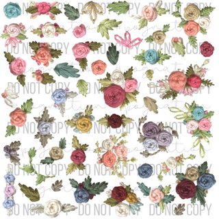 Embroidered Floral Element Decal Sheet Vinyl