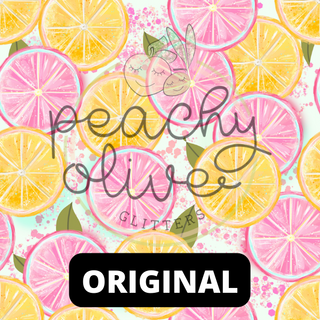 Pink Yellow Summertime Lemons Vinyl