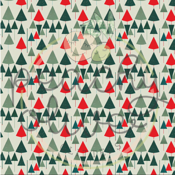Red and Green Christmas Trees Vinyl Peachy Olive Glitters