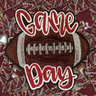 Game Day Football - Sequin Patch