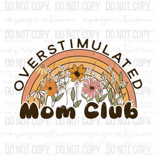 Boho Overstimulated Mom Club Decal