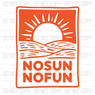 No Sun No Fun Decal