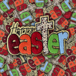 Happy Easter Leopard- Chenille Patch