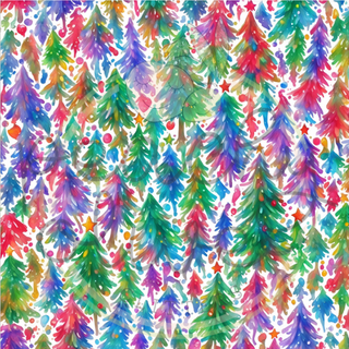 Watercolor Christmas Trees Vinyl