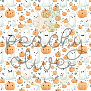 Cute Halloween Ghosts and Pumpkins Vinyl
