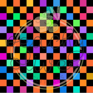 Neon Halloween Checkerboard Vinyl