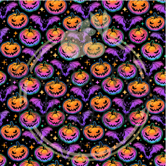 Purple Bats and Starry Pumpkins Vinyl