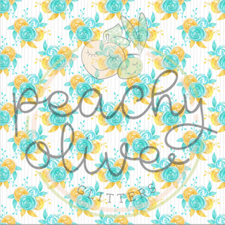Blue and Yellow Flowers Vinyl