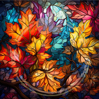 Stained Glass Leaves Vinyl