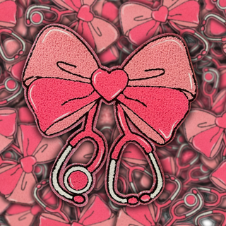 Stethoscope Bow - Chenille Patch