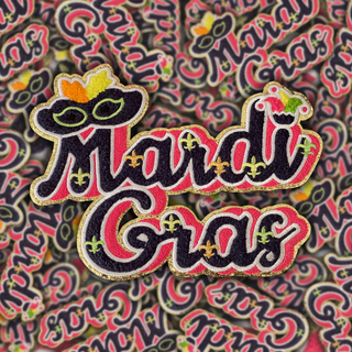 Pink Mardi Gras - Chenille Patch