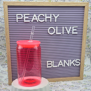 16oz Colored Acrylic Plastic blank