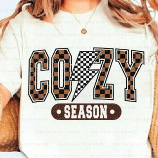 Grunge Checkered Cozy Season DTF