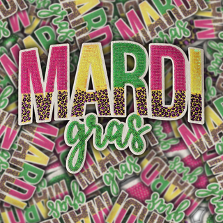 Cheetah Mardi Gras - Sequin Patch