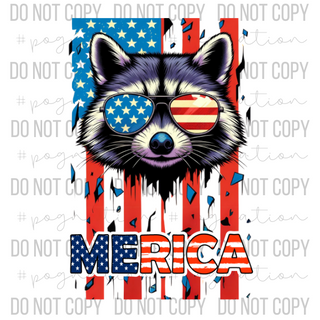 Merica' Racoon Decal