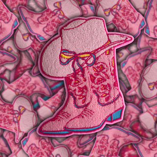 Pink Boots & Hat - Chenille Patch