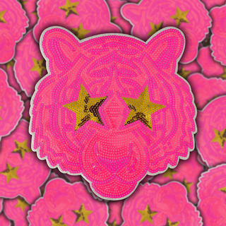 Hot Pink Tiger - Sequin Patch