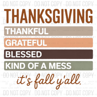 Thanksgiving Fall Mess Decal