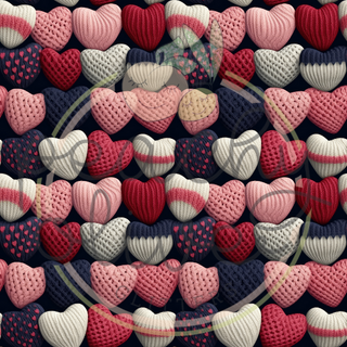 Pink Knit Hearts Vinyl