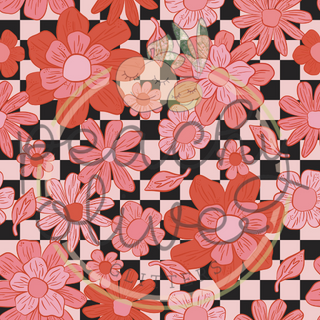Checkered Valentine Flowers Vinyl