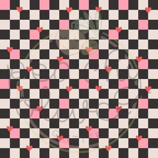 Pink Heart Checkered Vinyl