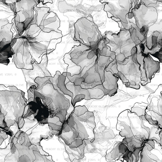 Black & White Smokey Floral Vinyl