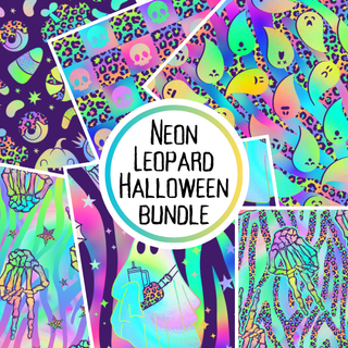 Neon Leopard Halloween Vinyl Bundle