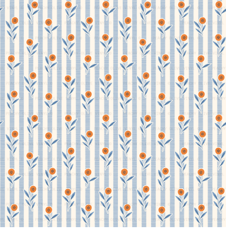 Orange Wallpaper Floral Vinyl Bundle