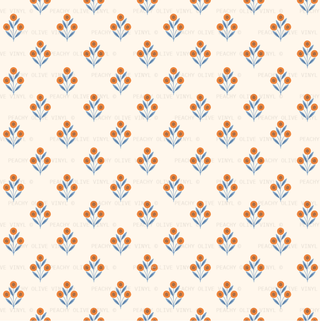 Orange Wallpaper Floral Vinyl Bundle