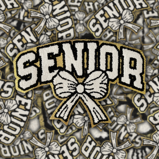 White & Gold Senior - Chenille Patch