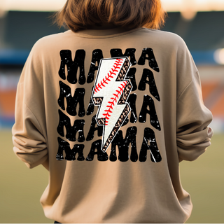 Baseball Mama Lighting Bolt -DTF Transfer