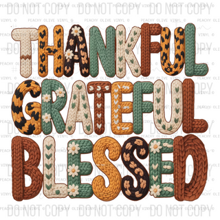 Thankful Grateful Yarn Decal