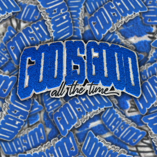 God Is Good - Silver - Chenille Patch
