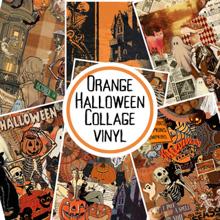 Orange Halloween Collage Vinyl