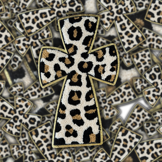 Leopard Cross - Chenille Patch