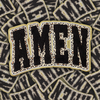 Leopard Amen - Chenille Patch