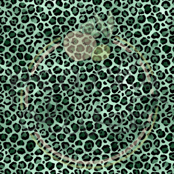 Green Foil Leopard Vinyl