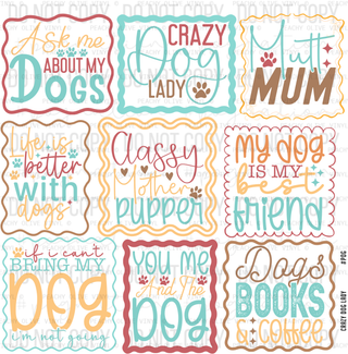 Crazy Dog Lady Decal Sheet