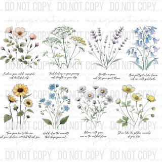 Hand Drawn Wildflowers Decal Sheet