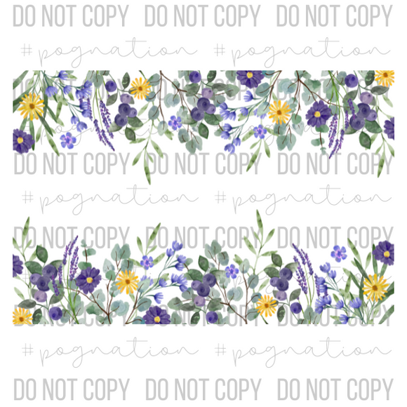 Purple Floral Border Decal Sheet