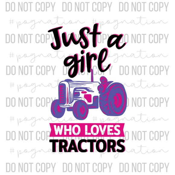 Girl Who Loves Tractors Decal