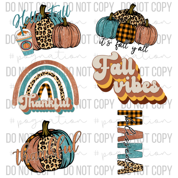 Teal and Orange Fall Decal Sheet