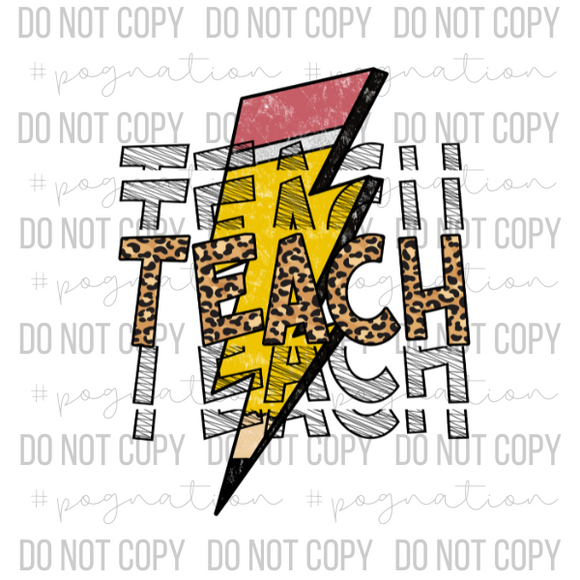 Teach Pencil Bolt Decal