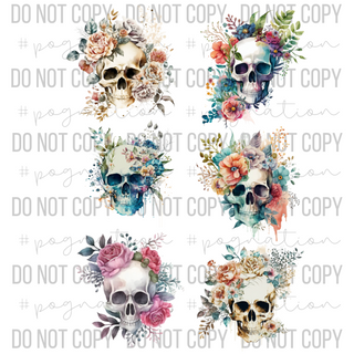 Floral Sugar Skulls Decal Sheet
