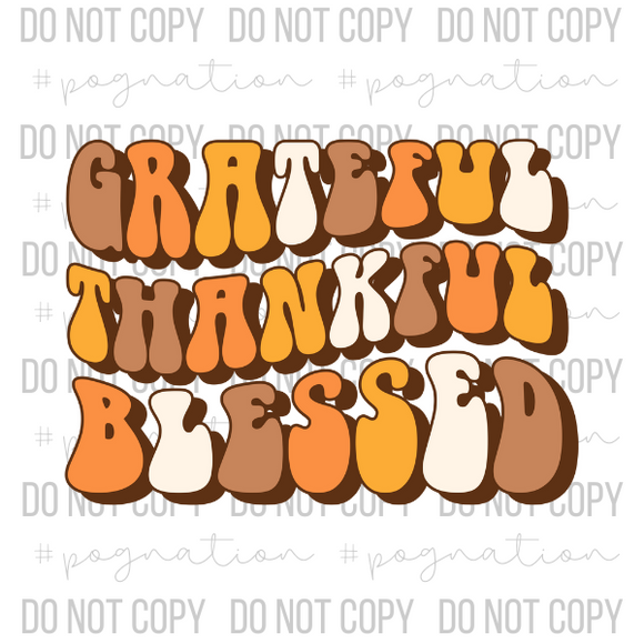 Grateful Thankful Blessed Decal