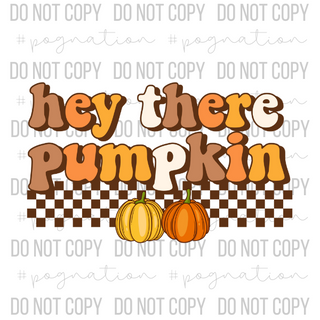 Checkered Hey There Pumpkin Decal