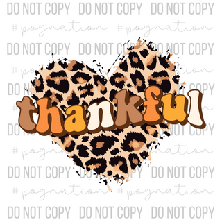 Thankful Leopard Heart Decal