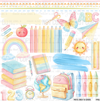 Pastel Back to School Decal Sheet