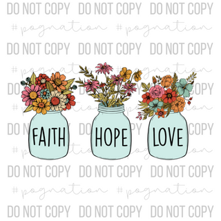 Faith Hope Love Jars Decal